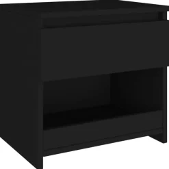 Nachtkastjes|Nachtkastjes-vidaXL - Nachtkastje - Zwart - Bewerkt hout - 2 stuks
