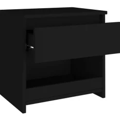 Nachtkastjes|Nachtkastjes-vidaXL - Nachtkastje - Zwart - Bewerkt hout - 2 stuks