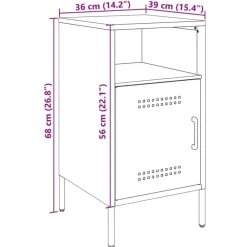 vidaXL - Nachtkastje - Zwart - Staal - 2 stuks