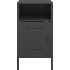 vidaXL - Nachtkastje - Zwart - Staal - 2 stuks