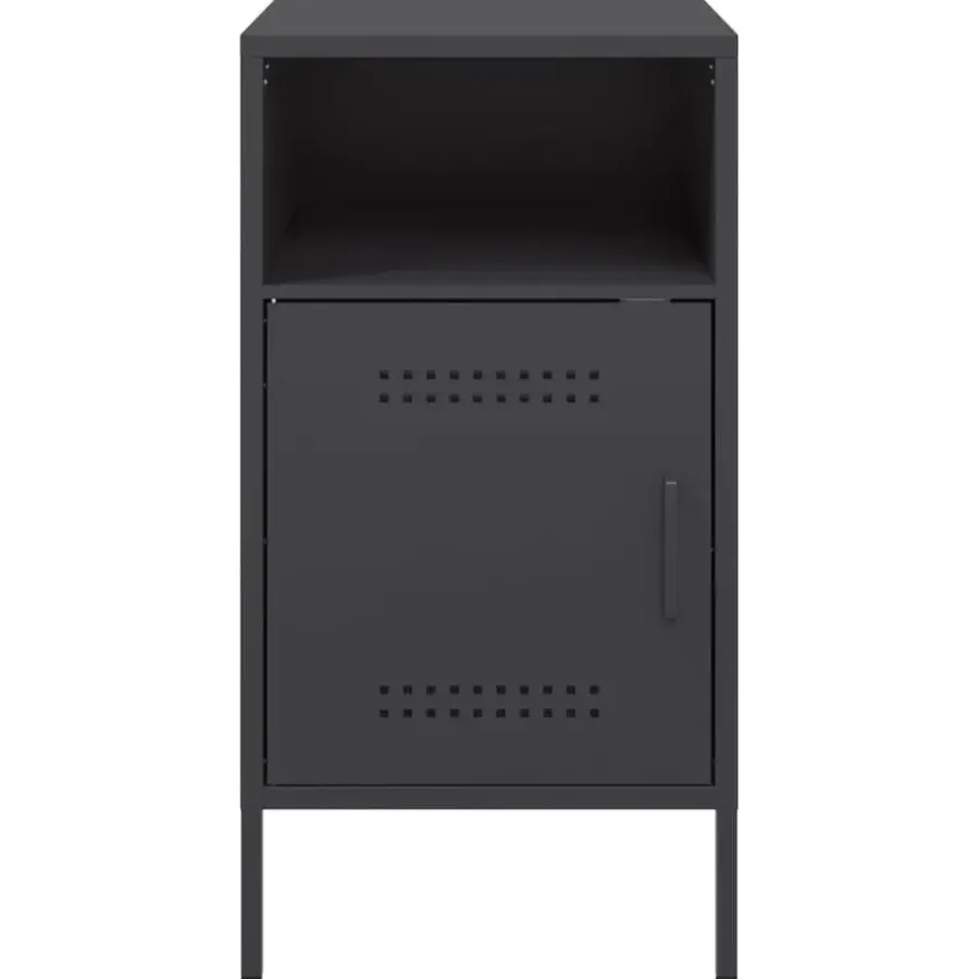 vidaXL - Nachtkastje - Zwart - Staal - 2 stuks