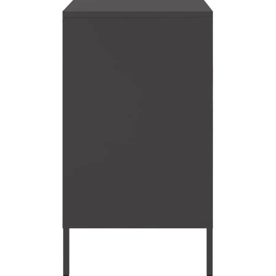 vidaXL - Nachtkastje - Zwart - Staal - 2 stuks