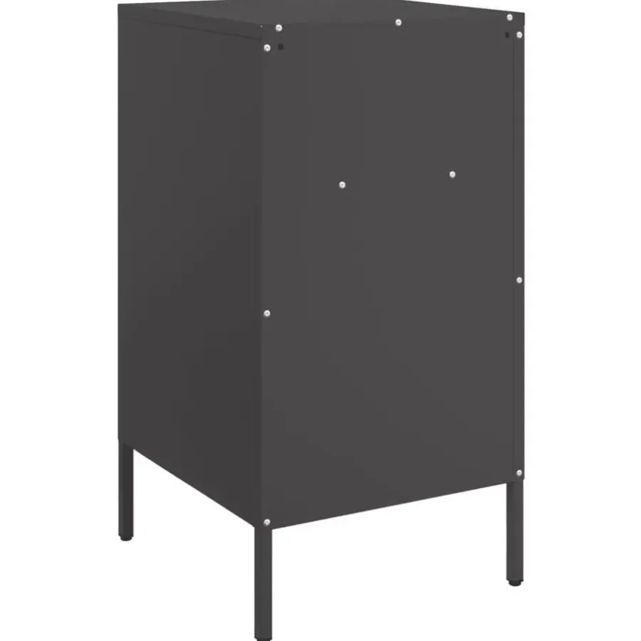 vidaXL - Nachtkastje - Zwart - Staal - 2 stuks
