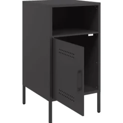 vidaXL - Nachtkastje - Zwart - Staal - 2 stuks