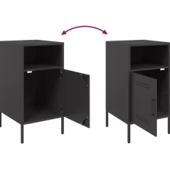 vidaXL - Nachtkastje - Zwart - Staal - 2 stuks