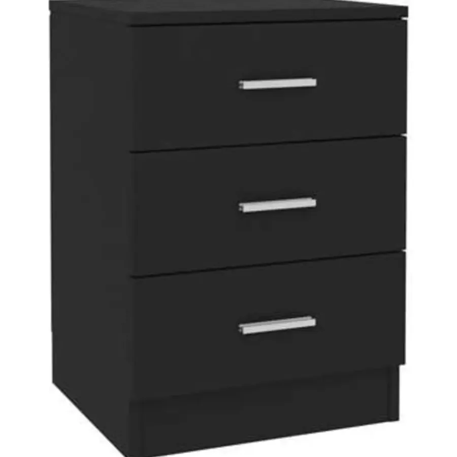 vidaXL - Nachtkastje - Zwart - Bewerkt hout - 2 stuks