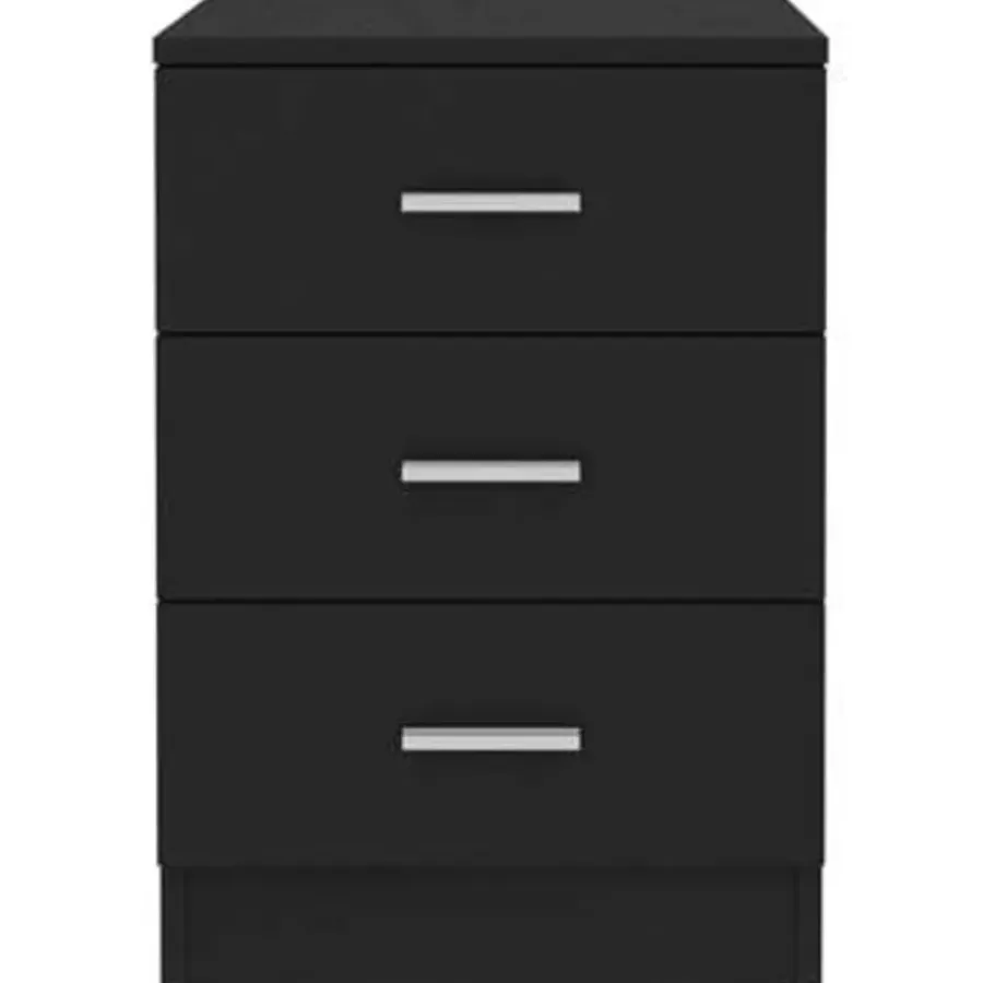 vidaXL - Nachtkastje - Zwart - Bewerkt hout - 2 stuks