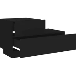 vidaXL - Nachtkastje - Zwart - Bewerkt hout
