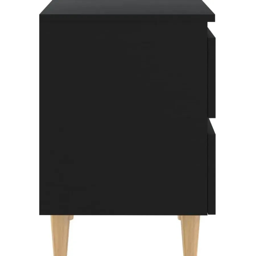 Nachtkastjes|Nachtkastjes-vidaXL - Nachtkastje - Zwart - Grenenhout