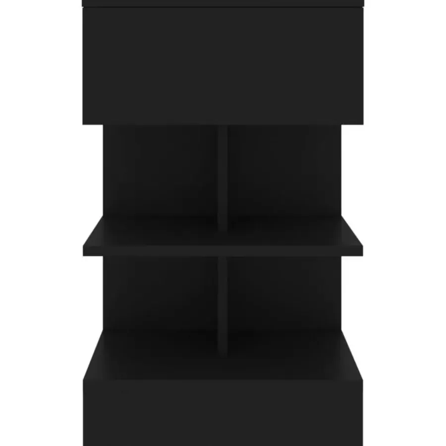 vidaXL - Nachtkastje - Zwart - Bewerkt hout - 2 stuks