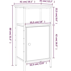 vidaXL - Nachtkastje - Zwart - Bewerkt hout - 2 stuks