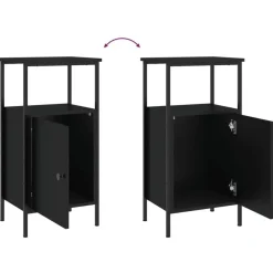 vidaXL - Nachtkastje - Zwart - Bewerkt hout - 2 stuks
