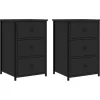 Nachtkastjes|Nachtkastjes-vidaXL - Nachtkastje - Zwart - Bewerkt hout - 2 stuks