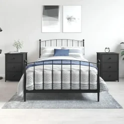 Nachtkastjes|Nachtkastjes-vidaXL - Nachtkastje - Zwart - Bewerkt hout - 2 stuks