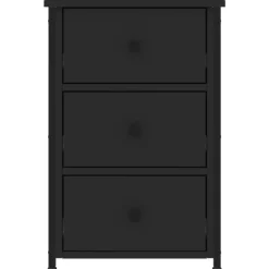Nachtkastjes|Nachtkastjes-vidaXL - Nachtkastje - Zwart - Bewerkt hout - 2 stuks