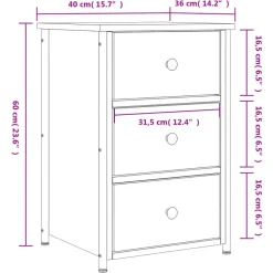 Nachtkastjes|Nachtkastjes-vidaXL - Nachtkastje - Zwart - Bewerkt hout - 2 stuks