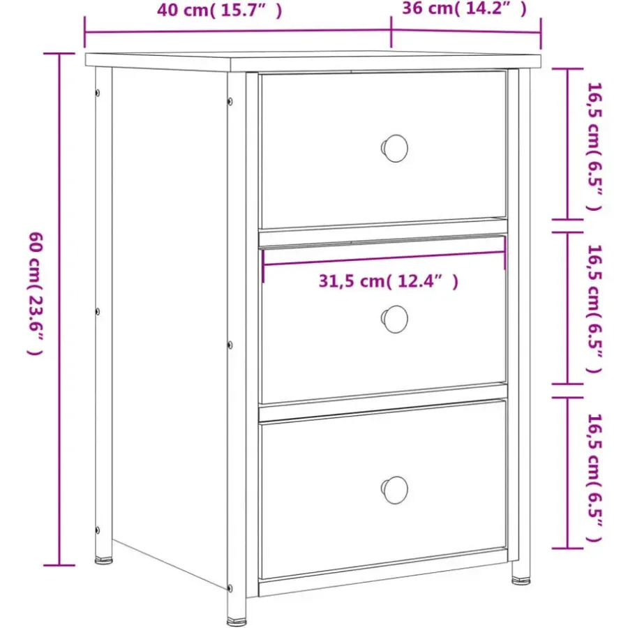 Nachtkastjes|Nachtkastjes-vidaXL - Nachtkastje - Zwart - Bewerkt hout - 2 stuks