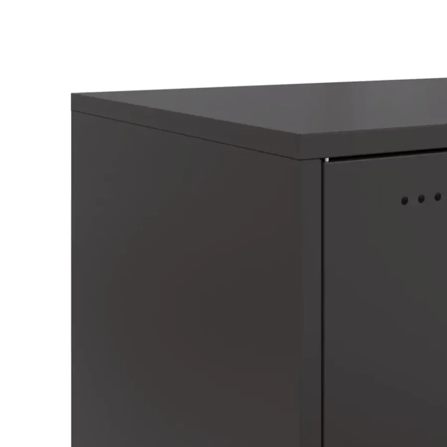 Nachtkastjes|Nachtkastjes-vidaXL - Nachtkastje - Zwart - Staal - 2 stuks
