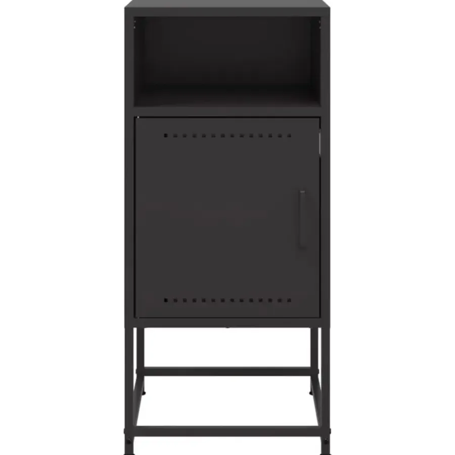 Nachtkastjes|Nachtkastjes-vidaXL - Nachtkastje - Zwart - Staal - 2 stuks