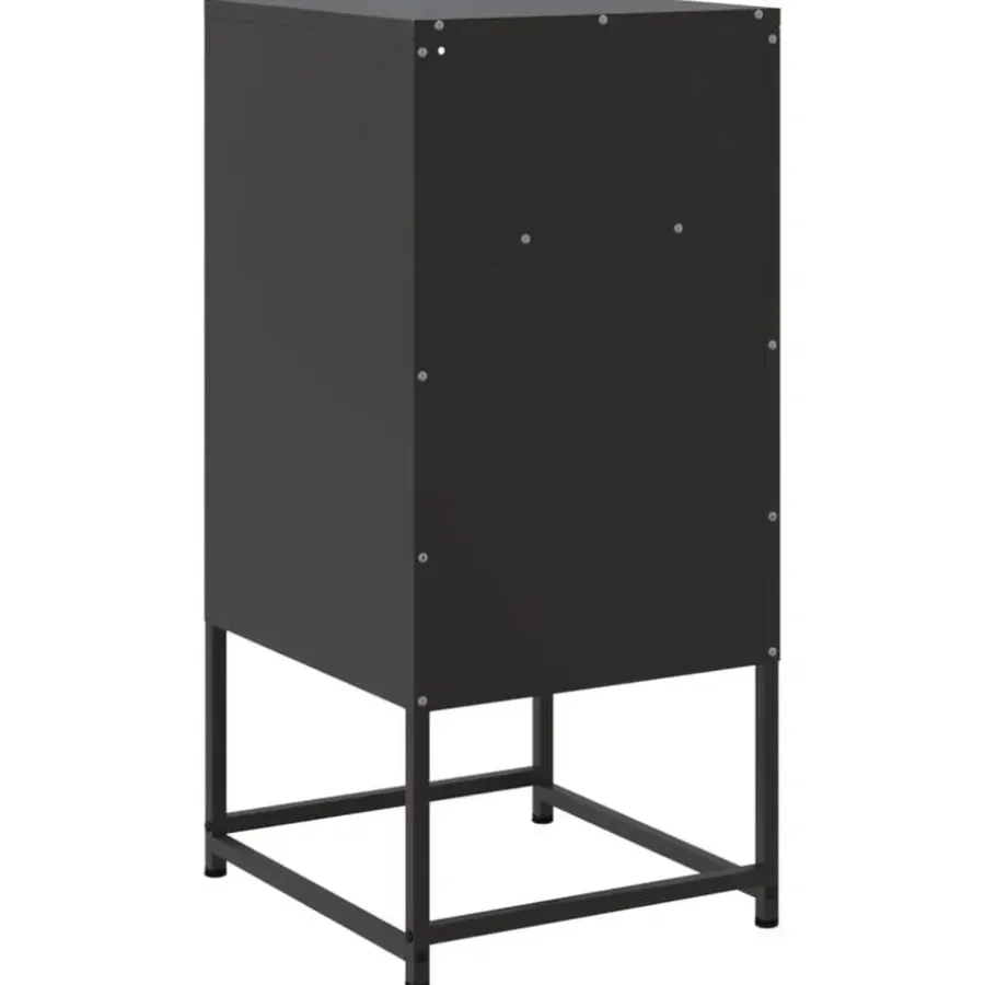 Nachtkastjes|Nachtkastjes-vidaXL - Nachtkastje - Zwart - Staal - 2 stuks