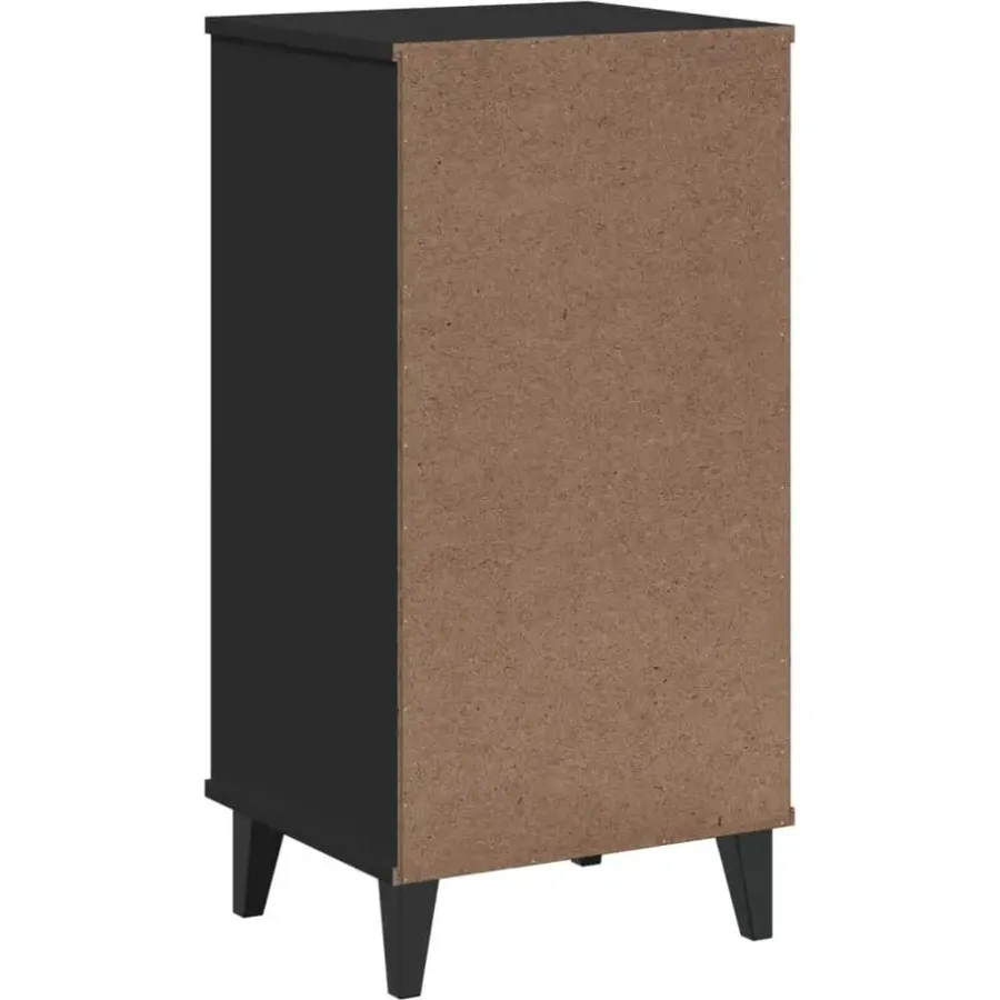 Nachtkastjes|Nachtkastjes-vidaXL - Nachtkastje VIKEN met metalen poten en 3 lades - Zwart - 40x35x80 cm