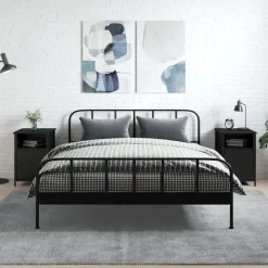 vidaXL - Nachtkastjes - Zwart - Bewerkt hout - 40 x 42 x 60 cm - 2 stuks