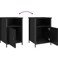 vidaXL - Nachtkastjes - Zwart - Bewerkt hout - 40 x 42 x 60 cm - 2 stuks