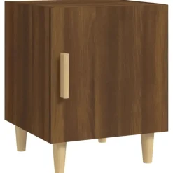 Nachtkastjes|Nachtkastjes-vidaXL - Nachtkastjes met houten poten - Bruin eiken - 40x40x50 cm - 2 stuks