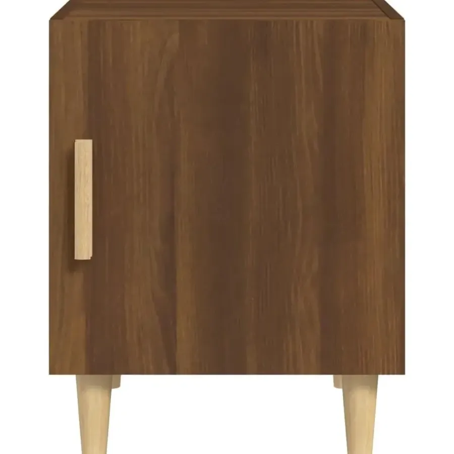 Nachtkastjes|Nachtkastjes-vidaXL - Nachtkastjes met houten poten - Bruin eiken - 40x40x50 cm - 2 stuks