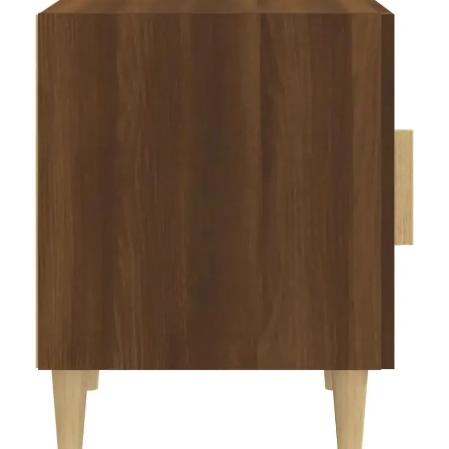 Nachtkastjes|Nachtkastjes-vidaXL - Nachtkastjes met houten poten - Bruin eiken - 40x40x50 cm - 2 stuks