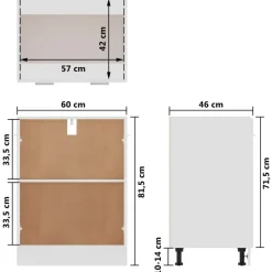 vidaXL - Onderkast - Wit - Bewerkt hout