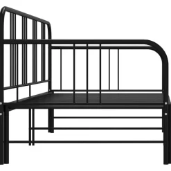 1-Persoons Bedden-vidaXL - Onderschuifbed - Zwart - Metaal - 90x200 cm