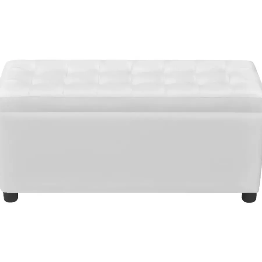 vidaXL - Opberg Hocker - Wit - Kunstleer