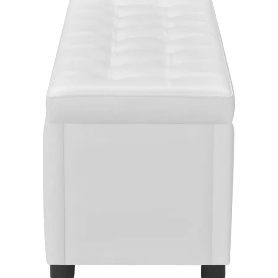 vidaXL - Opberg Hocker - Wit - Kunstleer