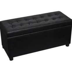 vidaXL - Opberg Hocker - Zwart - Kunstleer
