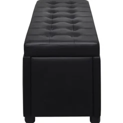 vidaXL - Opberg Hocker - Zwart - Kunstleer