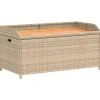 vidaXL - Opbergbankje bruin - Poly rattan en acaciahout - 100x50x52 cm
