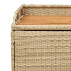 vidaXL - Opbergbankje bruin - Poly rattan en acaciahout - 100x50x52 cm
