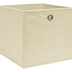 vidaXL - Opbergbox - Crème - Stof - 4 stuks