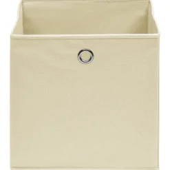 vidaXL - Opbergbox - Crème - Stof - 4 stuks