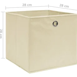 vidaXL - Opbergbox - Crème - Stof - 4 stuks