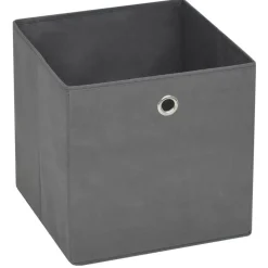 vidaXL - Opbergbox - Grijs - Stof - 4 stuks