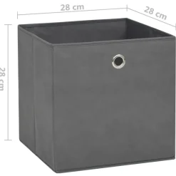 vidaXL - Opbergbox - Grijs - Stof - 4 stuks
