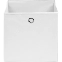 Opbergboxen-vidaXL - Opbergbox - Wit - Stof - 4 stuks