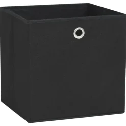 vidaXL - Opbergbox - Zwart - Stof - 4 stuks