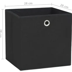vidaXL - Opbergbox - Zwart - Stof - 4 stuks