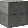 Opbergboxen-vidaXL - Opbergbox Opbergboxen - Antraciet - Stof - 2 stuks