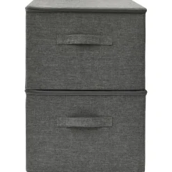 Opbergboxen-vidaXL - Opbergbox Opbergboxen - Antraciet - Stof - 2 stuks