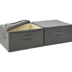 Opbergboxen-vidaXL - Opbergbox Opbergboxen - Antraciet - Stof - 2 stuks