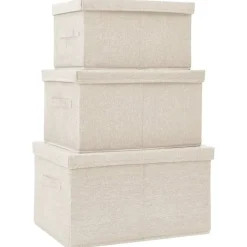 Opbergboxen-vidaXL - Opbergbox Opbergboxen - Crème - Stof